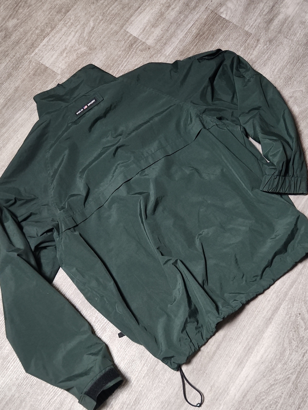 Rare VINTAGE Polo by Ralph Lauren Forest Green Zip-Up Windbreaker Medium - Picture 8 of 10